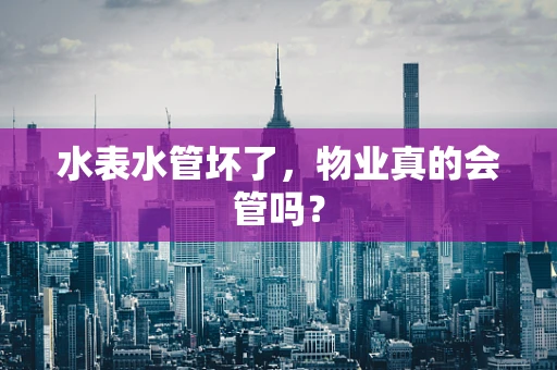 水表水管坏了，物业真的会管吗？