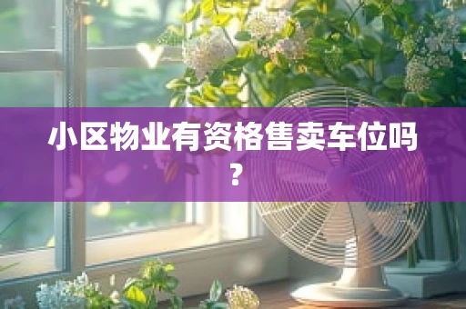 小区物业有资格售卖车位吗？