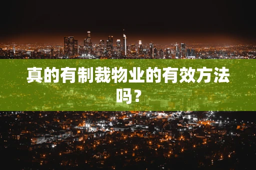 真的有制裁物业的有效方法吗？