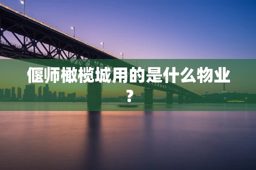 偃师橄榄城用的是什么物业？