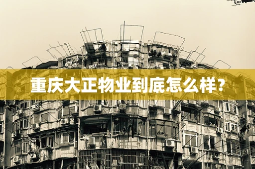 重庆大正物业到底怎么样？