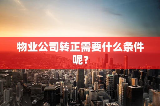 物业公司转正需要什么条件呢？