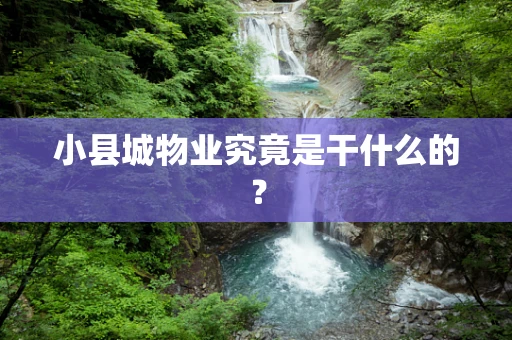 小县城物业究竟是干什么的？