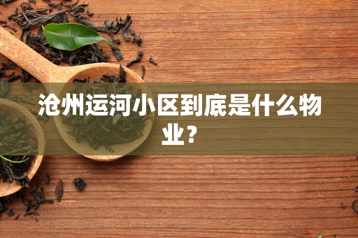 沧州运河小区到底是什么物业？