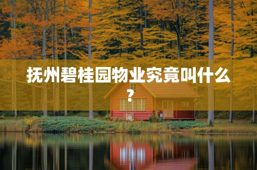 抚州碧桂园物业究竟叫什么？