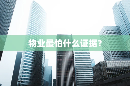 物业最怕什么证据？