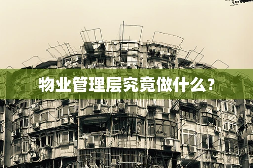 物业管理层究竟做什么？