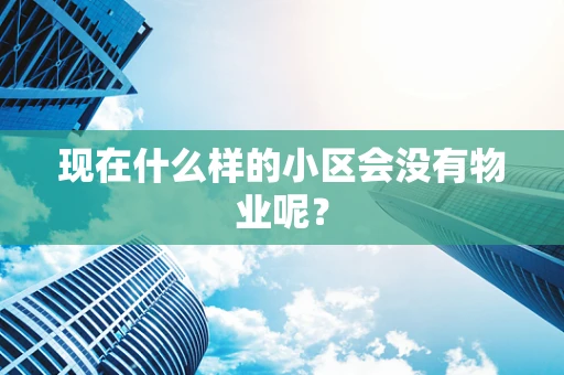 现在什么样的小区会没有物业呢？