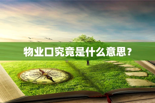 物业口究竟是什么意思？