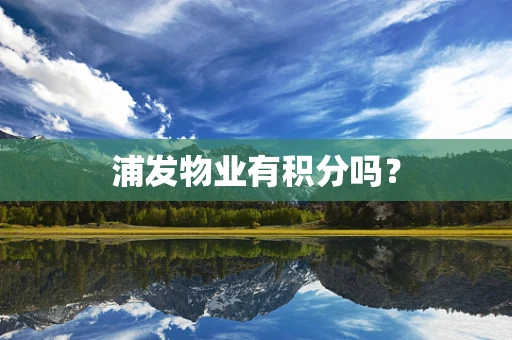 浦发物业有积分吗？