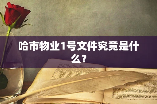 哈市物业1号文件究竟是什么？