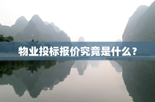 物业投标报价究竟是什么？