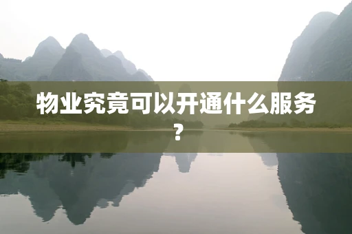 物业究竟可以开通什么服务？