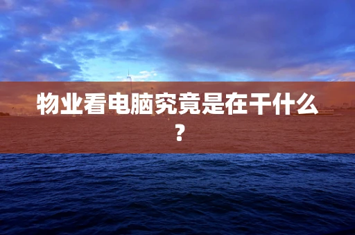 物业看电脑究竟是在干什么？