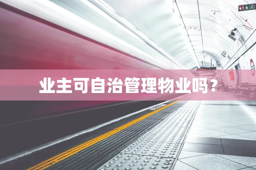 业主可自治管理物业吗？