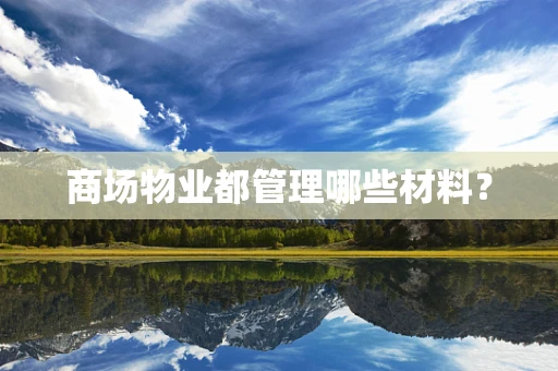 商场物业都管理哪些材料？