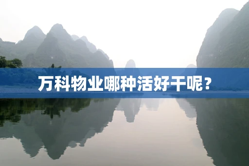 万科物业哪种活好干呢？