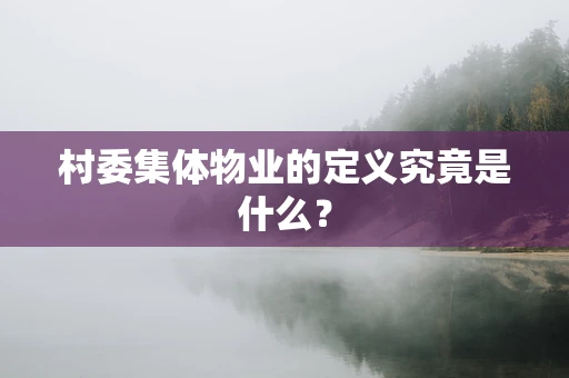 村委集体物业的定义究竟是什么？