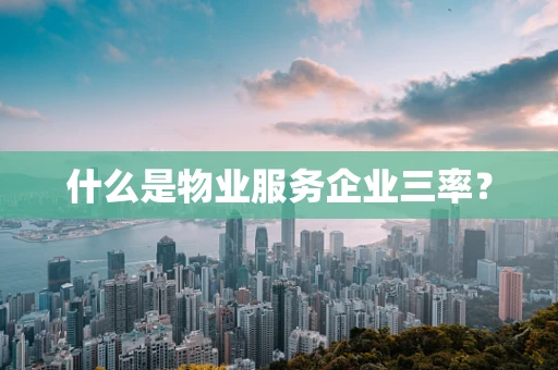 什么是物业服务企业三率？