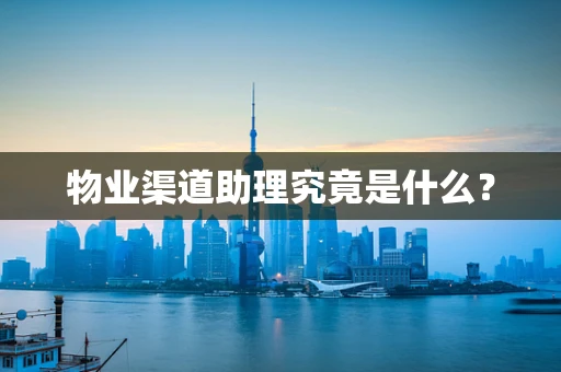 物业渠道助理究竟是什么？