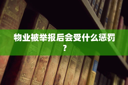 物业被举报后会受什么惩罚？