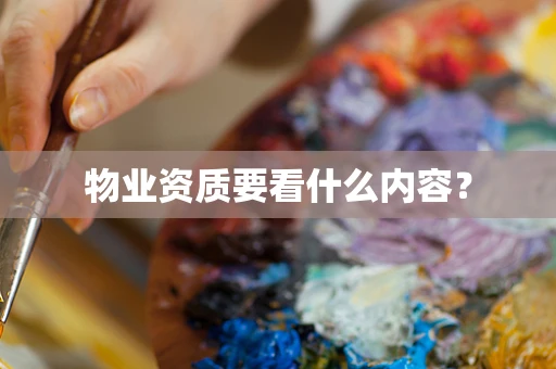 物业资质要看什么内容？