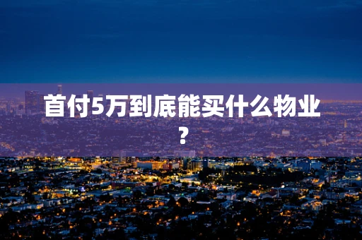 首付5万到底能买什么物业？