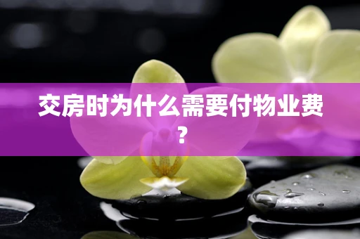 交房时为什么需要付物业费？