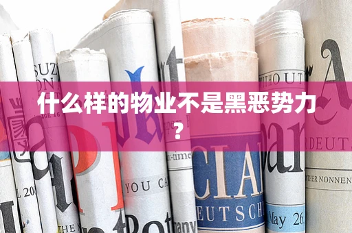 什么样的物业不是黑恶势力？
