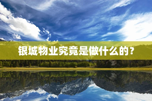 银城物业究竟是做什么的？