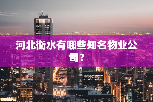 河北衡水有哪些知名物业公司？
