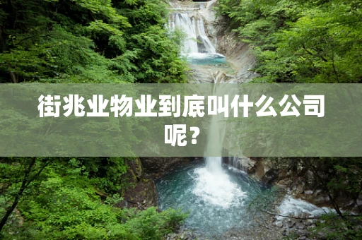 街兆业物业到底叫什么公司呢？