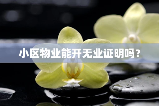小区物业能开无业证明吗？