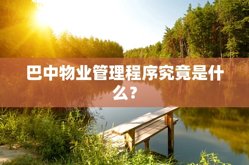 巴中物业管理程序究竟是什么？