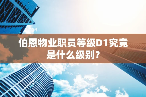 伯恩物业职员等级D1究竟是什么级别？